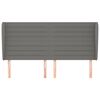vidaXL T&ecirc;te de lit avec oreilles Gris fonc&eacute; 203x23x118/128 cm Tissu