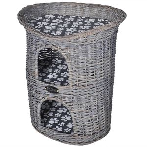 vidaXL Arbre/maison 2 niveaux &agrave; chat avec coussin Saule