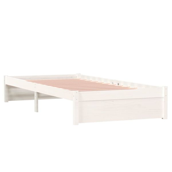 vidaXL Cadre de lit sans matelas blanc bois massif 90x190 cm