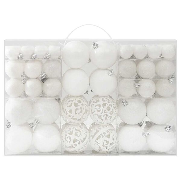 vidaXL Ensemble de boules de No&euml;l 100 pcs Blanc