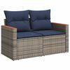 vidaXL Salon de jardin avec coussins 7 pcs gris résine tressée
