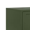 vidaXL Table de chevet vert olive 36x39x78 cm acier