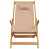 vidaXL Chaises de plage pliantes lot de 2 taupe tissu et bois massif