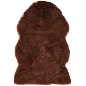 vidaXL Tapis 60 x 90 cm Peau de mouton synth&eacute;tique Marron