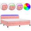 vidaXL Sommier &agrave; lattes de lit avec matelas et LED Rose 200x200 cm