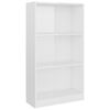 vidaXL Biblioth&egrave;que 3 niveaux Blanc brillant 60x24x109 cm Bois