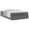 vidaXL Cadre de lit avec matelas avec matelas 2 pcs Gris PVC
