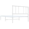 vidaXL Cadre de lit m&eacute;tal sans matelas avec t&ecirc;te de lit blanc 80x200cm