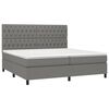 vidaXL Sommier à lattes de lit avec matelas Gris foncé 200x200cm Tissu