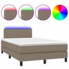 vidaXL Sommier &agrave; lattes de lit avec matelas LED Taupe 120x200 cm Tissu