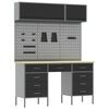 vidaXL Ensemble de placards de travail avec tiroir 8 pcs Noir