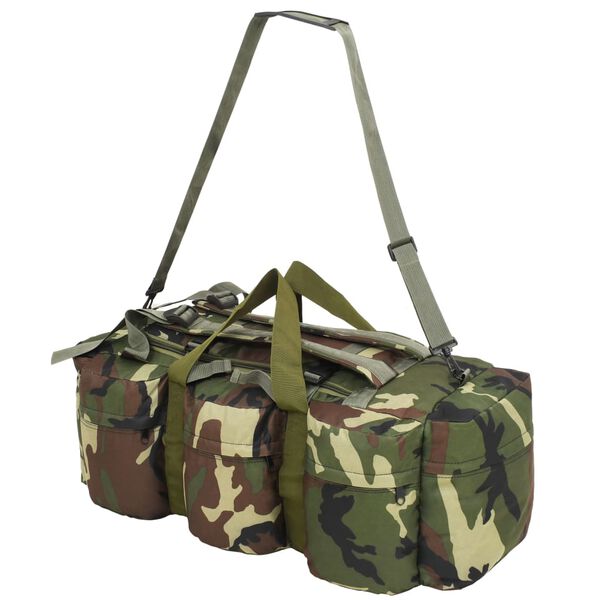 vidaXL Sac de sport en style militaire 3-en-1 45 L Camouflage