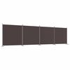 vidaXL Cloison de s&eacute;paration 4 panneaux Marron 698x180 cm Tissu