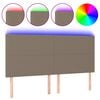 vidaXL T&ecirc;te de lit &agrave; LED Taupe 200x5x118/128 cm Tissu