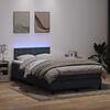 vidaXL Sommier &agrave; lattes de lit et matelas et LED gris fonc&eacute; 120x220cm velours