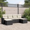 vidaXL Salon de jardin 6 pcs avec coussins noir r&eacute;sine tress&eacute;e
