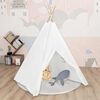 vidaXL Tente tipi d'enfants avec sac Peau de p&ecirc;che Blanc 120x120x150cm