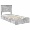 vidaXL Lit de Rangement Gris b&eacute;ton 90 x 200 cm Bois d'ing&eacute;nierie