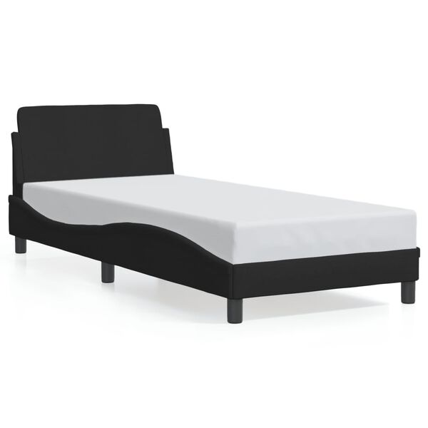 vidaXL Cadre de lit avec t&ecirc;te de lit Dover noir 80x200 cm tissu
