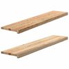 vidaXL Marches d'escalier 2 pcs non trait&eacute; bois de ch&ecirc;ne massif