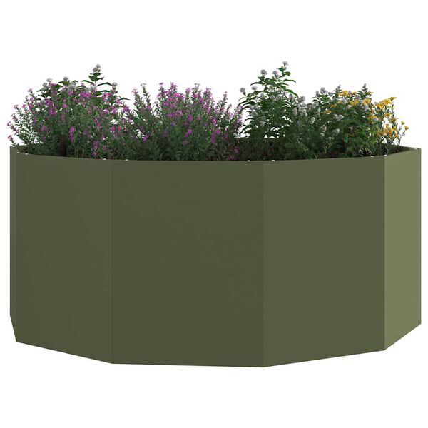 vidaXL Jardini&egrave;re Vert olive 120 x 120 x 50 cm Acier