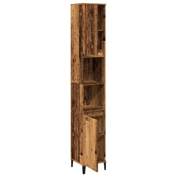 vidaXL Armoire de salle de bain vieux bois 30x30x190cm bois ingénierie