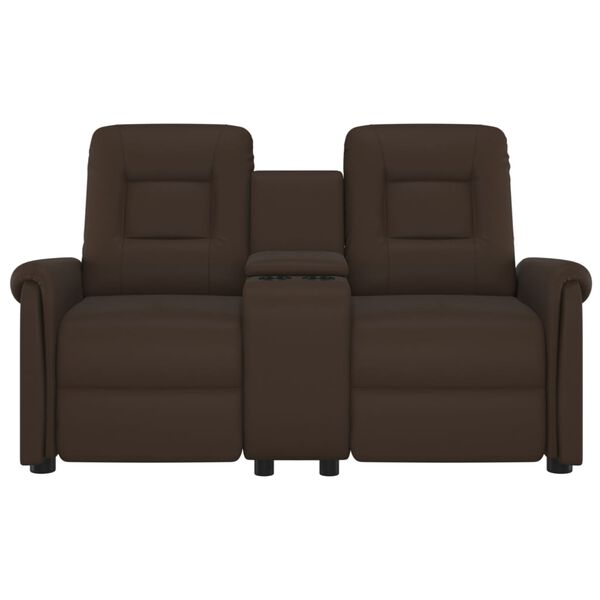 vidaXL Fauteuil de massage inclinable et porte-gobelet 2 places marron