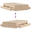 vidaXL Cadre de lit sans matelas avec tiroirs 120x190 cm bois de pin