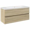 vidaXL Ensemble de meubles de bain 2pcs c&eacute;ramique et bois d'ing&eacute;nierie
