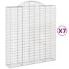 vidaXL Paniers à gabions arqués 7 pcs 200x50x220/240 cm Fer galvanisé