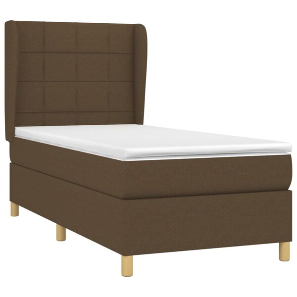 vidaXL Sommier &agrave; lattes de lit avec matelas Marron fonc&eacute; 80x200 cm