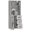 vidaXL Buffet haut Sonoma gris 69,5x34x180 cm Bois d'ing&eacute;nierie