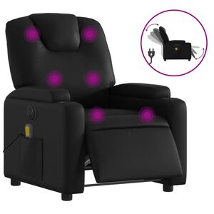 vidaXL Fauteuil de massage inclinable &eacute;lectrique noir similicuir