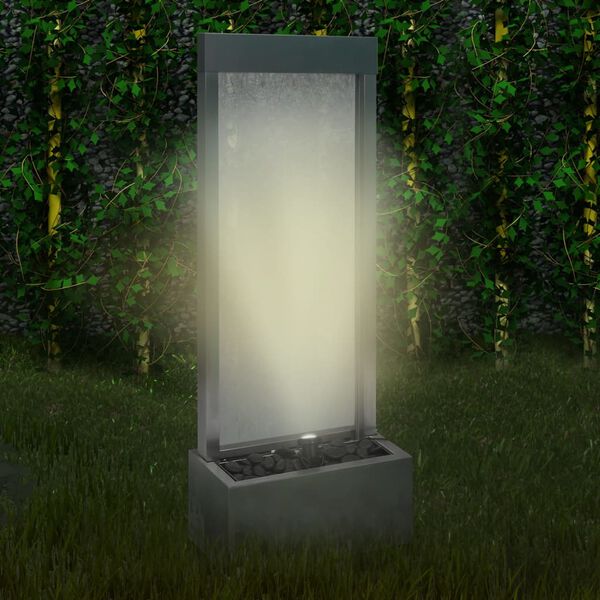 vidaXL Fontaine de jardin Argent&eacute; 39x22x108,5 cm Acier inoxydable