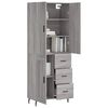 vidaXL Buffet haut Sonoma gris 69,5x34x180 cm Bois d'ing&eacute;nierie