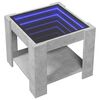vidaXL Table basse avec LED gris béton 53x53x45 cm bois d'ingénierie