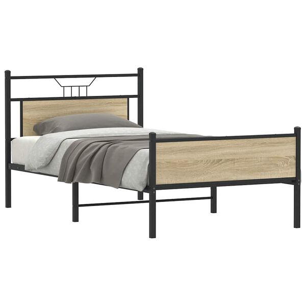 vidaXL Cadre de lit sans matelas ch&ecirc;ne sonoma 100x200 cm