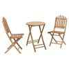 vidaXL Ensemble de salle &agrave; manger de jardin pliable 3 pc Naturel