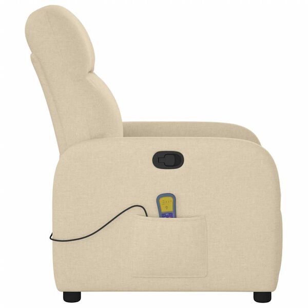 vidaXL Fauteuil de massage inclinable Cr&egrave;me Tissu