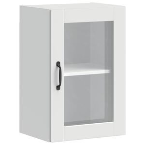 vidaXL Armoire murale de cuisine avec porte en verre Porto blanc