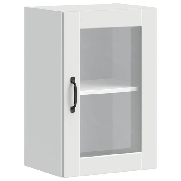 vidaXL Armoire murale de cuisine avec porte en verre Porto blanc