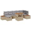 vidaXL Ensemble de canap&eacute; de jardin 8 pc Beige polyrotin
