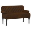 vidaXL Canap&eacute; love seat avec capitonnage en boutons Marron Simili daim