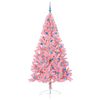 vidaXL Sapin de No&euml;l artificiel pr&eacute;-&eacute;clair&eacute; Rose 240 cm PVC