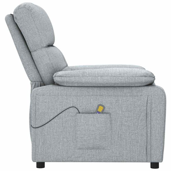 vidaXL Fauteuil de massage Gris clair Tissu