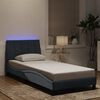 vidaXL Cadre de lit avec LED sans matelas Hanko gris foncé 80x200 cm velours