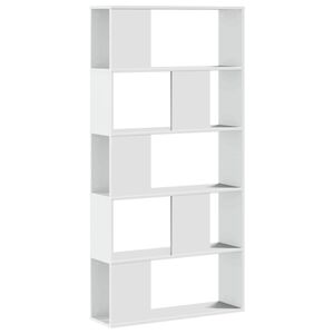 vidaXL Biblioth&egrave;que 5 niveaux blanc 80,5x23,5x162,5 cm bois ing&eacute;nierie