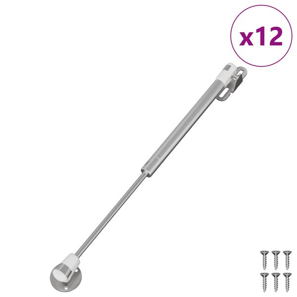 vidaXL Ressort &agrave; gaz hydraulique 12 pcs Argent&eacute; 280 x 17 x 16 mm