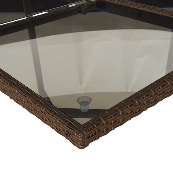 vidaXL Ensemble &agrave; manger de jardin et coussins 9 pcs marron poly rotin