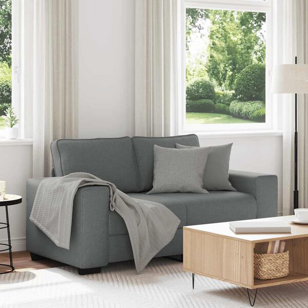 vidaXL Canap&eacute; &agrave; 2 places gris fonc&eacute; 120 cm tissu